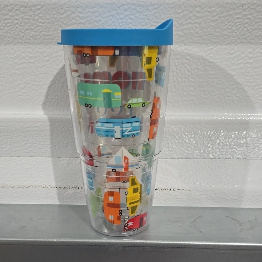 Colorful Travel Tumbler with‎ Blue Lid